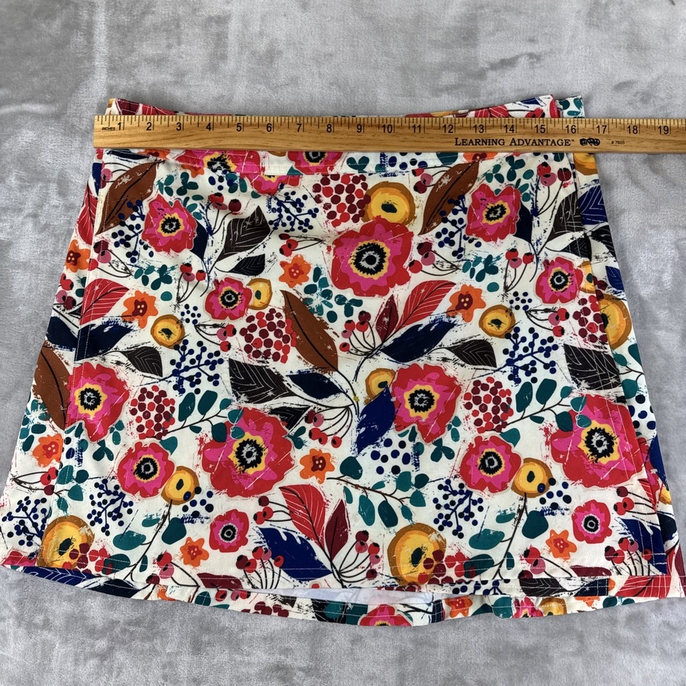 Rip Skirt Cover Up Women's M‎ White Floral Wrap Around Adjustable Pocket (1278) - Picture 8 of 10